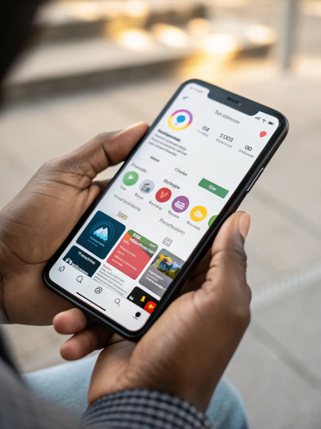 A close-up image of an iPhone displaying recovered data, emphasizing the successful retrieval of information. The background is blurred to focus on the screen content.