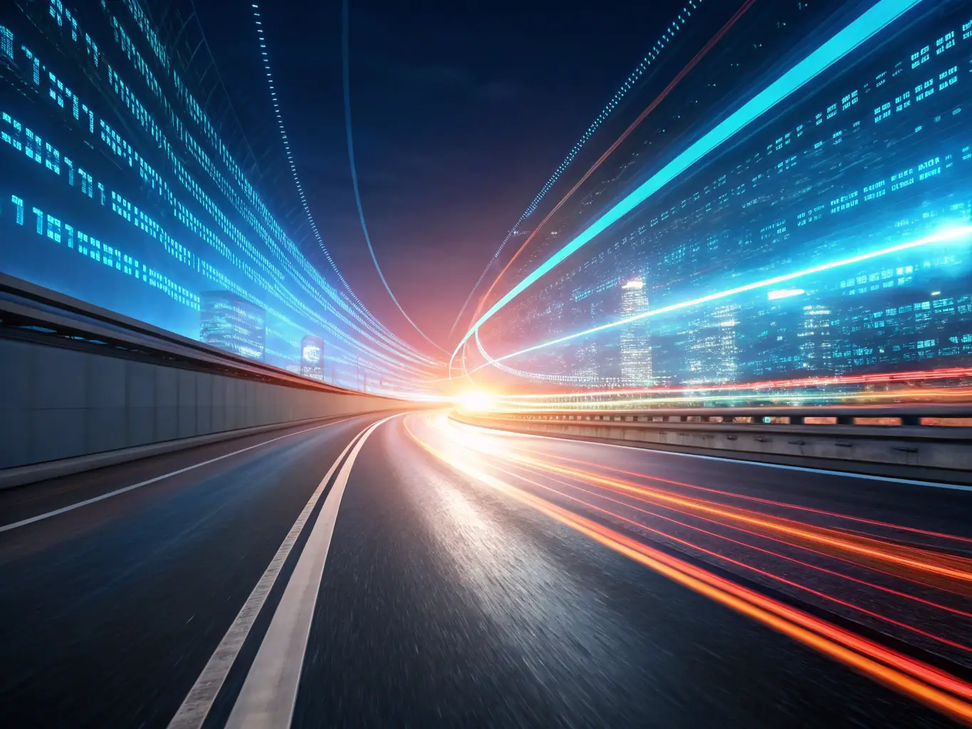 A blurred image of a person's face overlaid with digital data streams, representing Forensic Source Group's commitment to complete confidentiality.